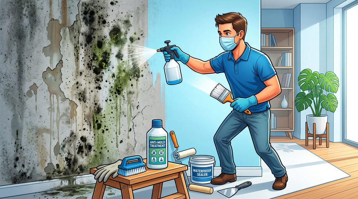 Cách Xử Lý Tường Bị Ẩm Mốc Hiệu Quả & Ngăn Ngừa Tái Phát