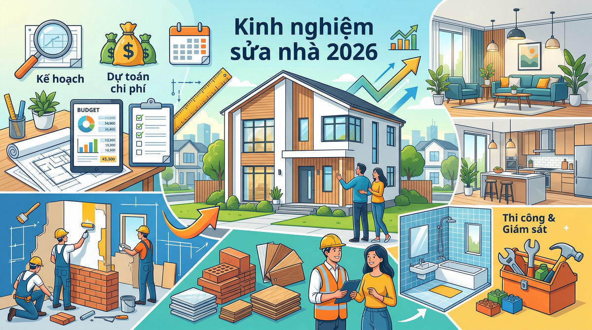 Kinh nghiệm sửa nhà 2026: Từ A-Z để ngôi nhà như ý